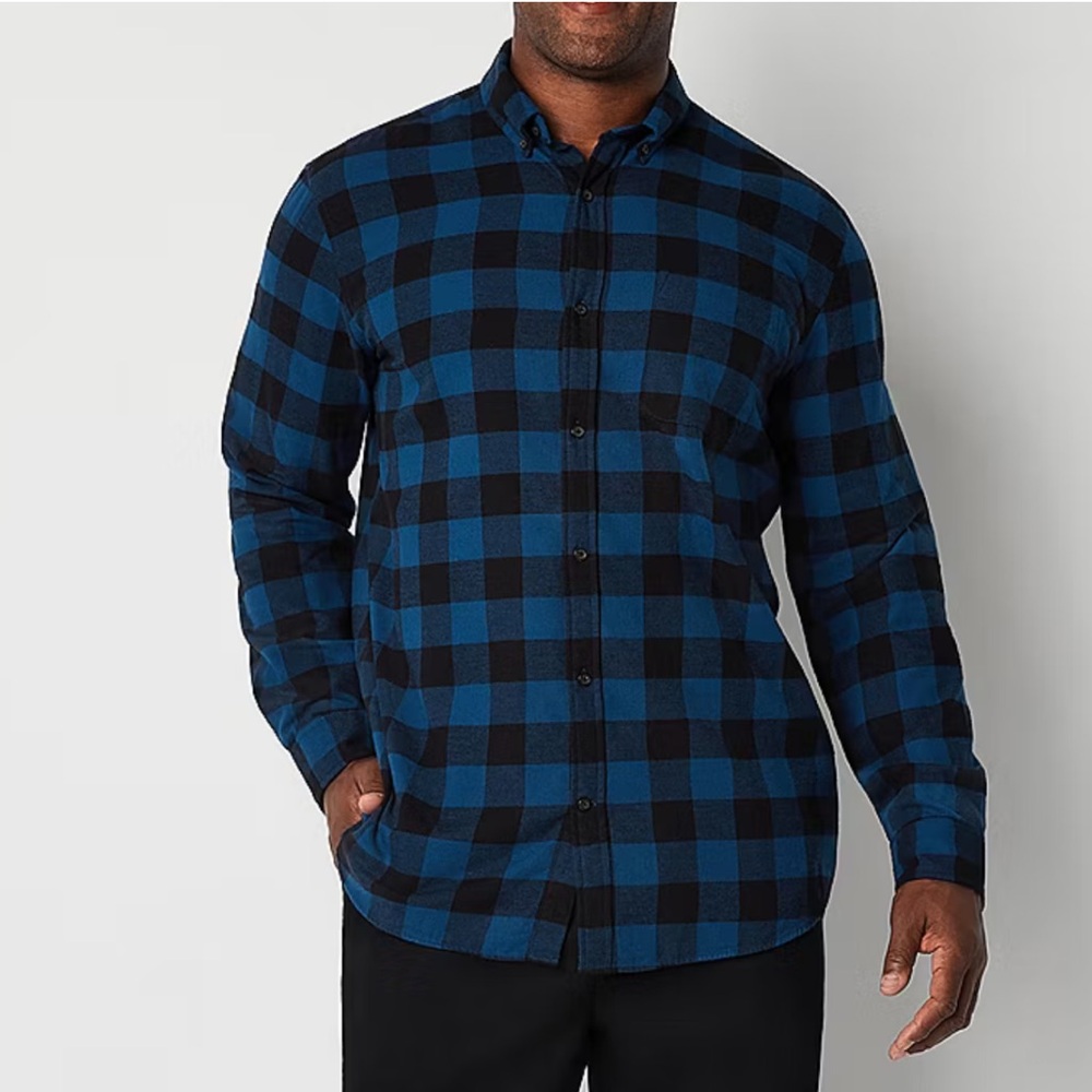 St. John’s Bay Big & Tall Men’s Super Soft Long Sleeve Flannel Shirt 2XL